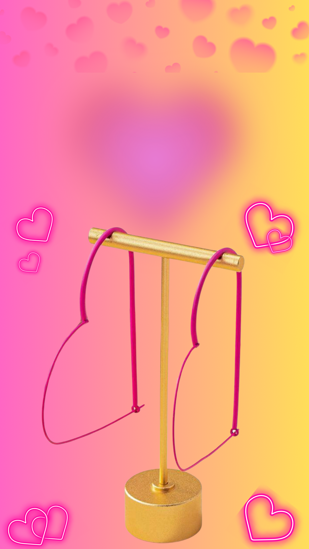 Clouded Heart Hoop Earrings
