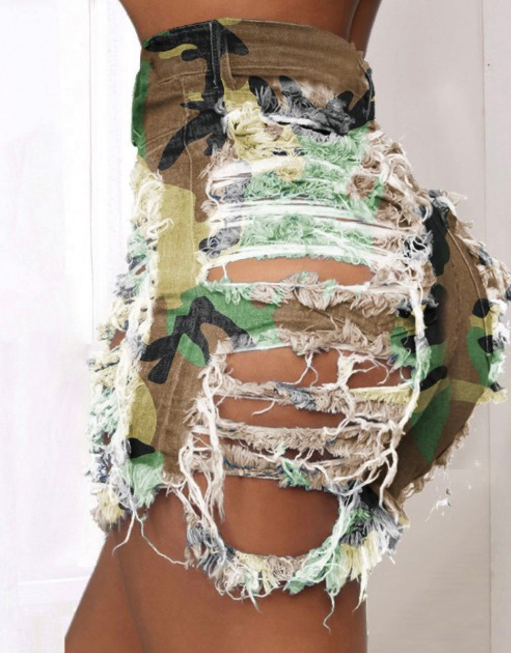 Camouflage Tie Die Printed Shorts