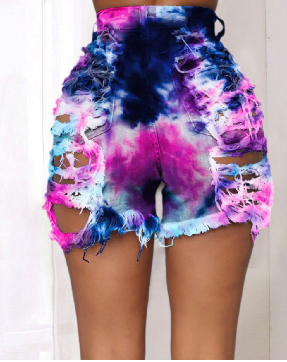 Camouflage Tie Die Printed Shorts