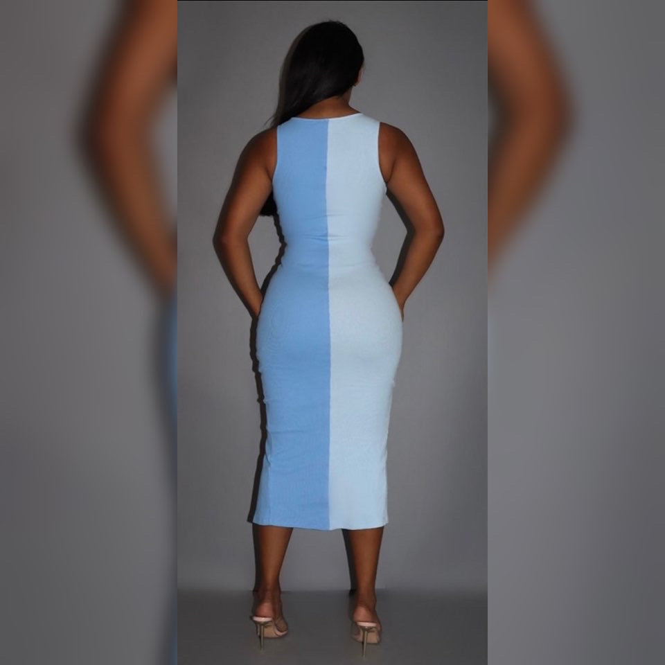 Midi dress with crisscross details