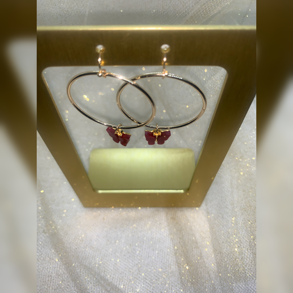 Red Dangle Butterflies