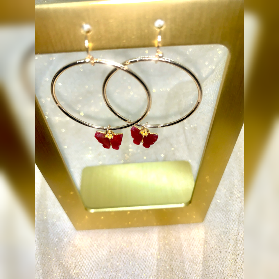 Red Dangle Butterflies