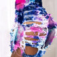 Camouflage Tie Die Printed Shorts