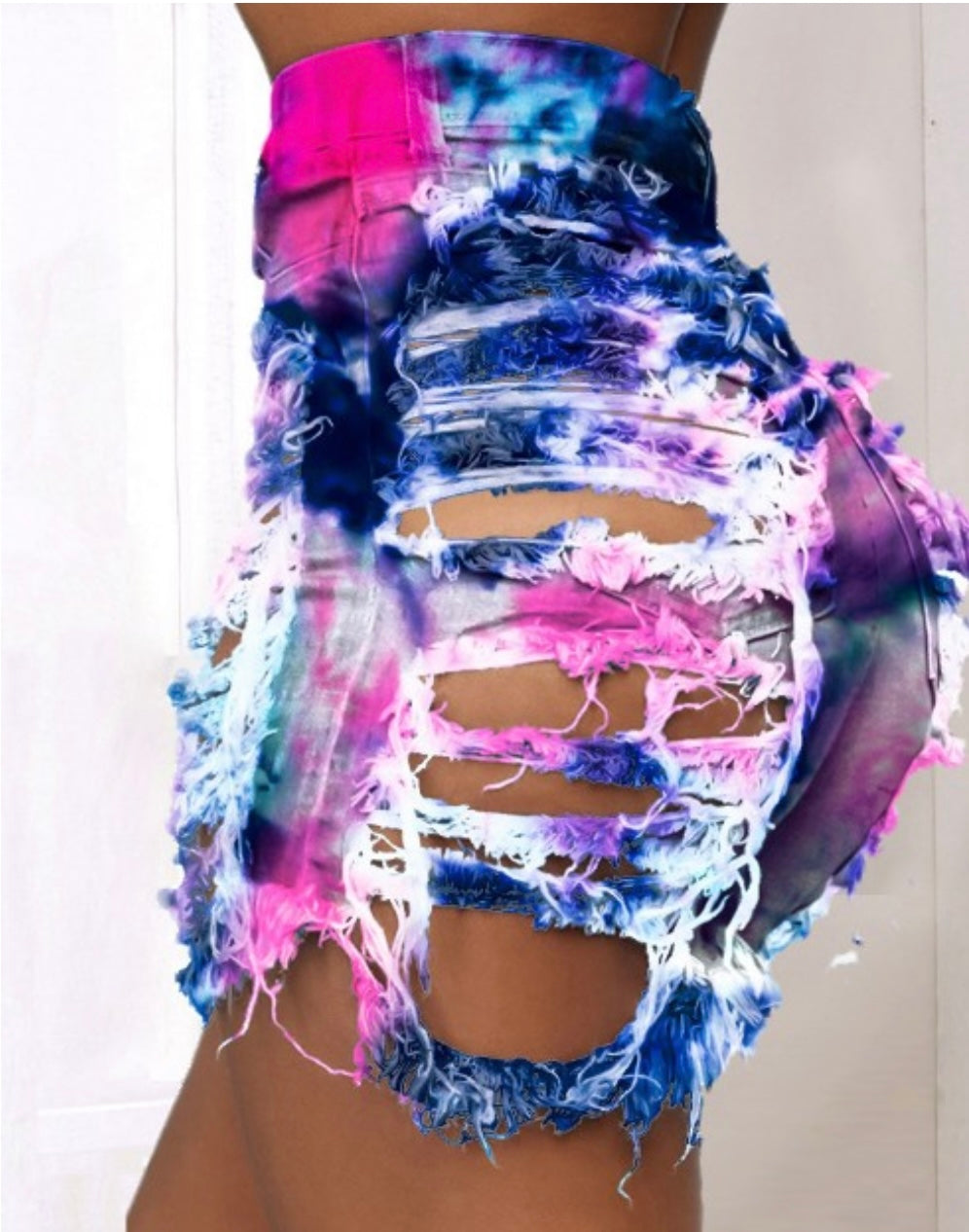 Camouflage Tie Die Printed Shorts
