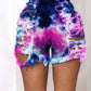 Camouflage Tie Die Printed Shorts