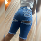 Distressed Not Pressed High Rise shorts